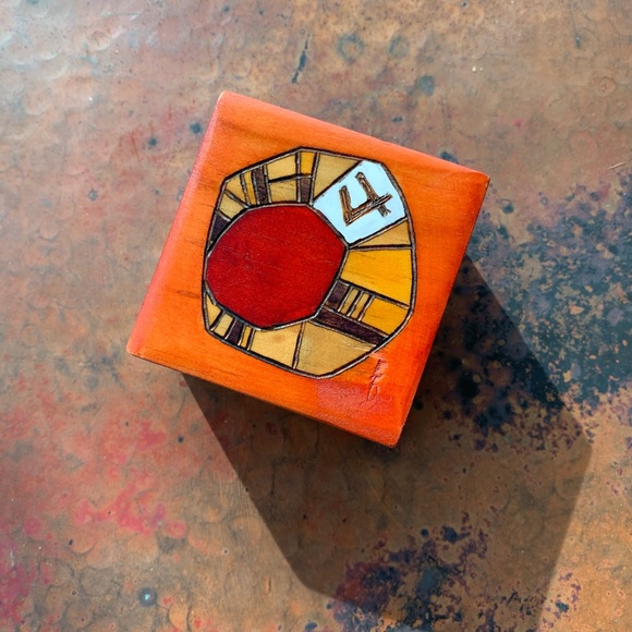 Other - Decorative wooden box with hand painted lid